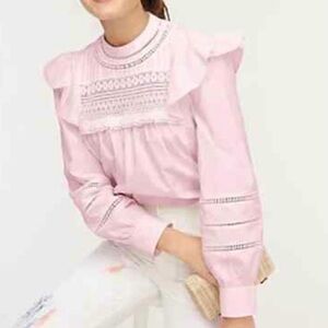 J.Crew Women’s Pink Ruffle Blouse